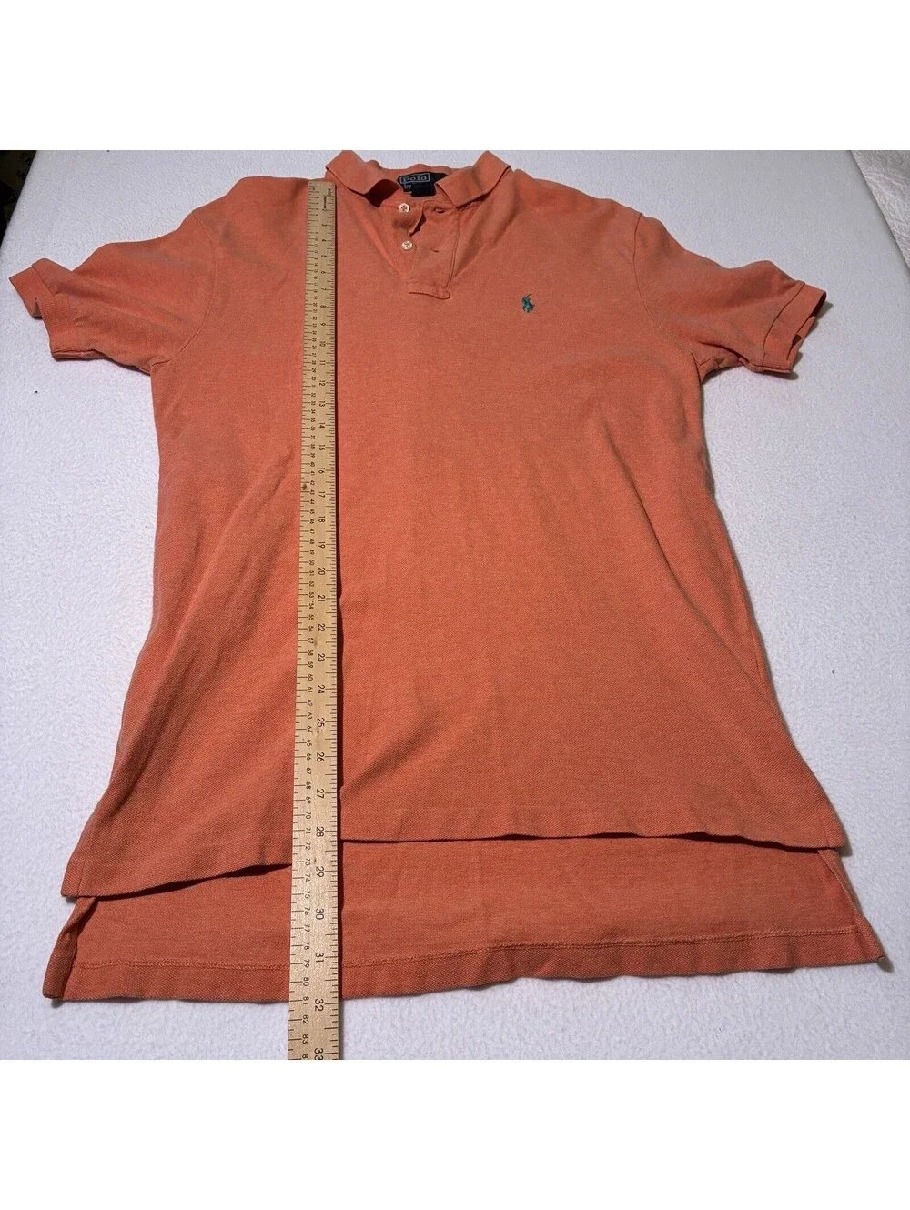 Polo Ralph Lauren Polo Shirt Men's M Medium Orange Short Sleeve Pony Embroidered